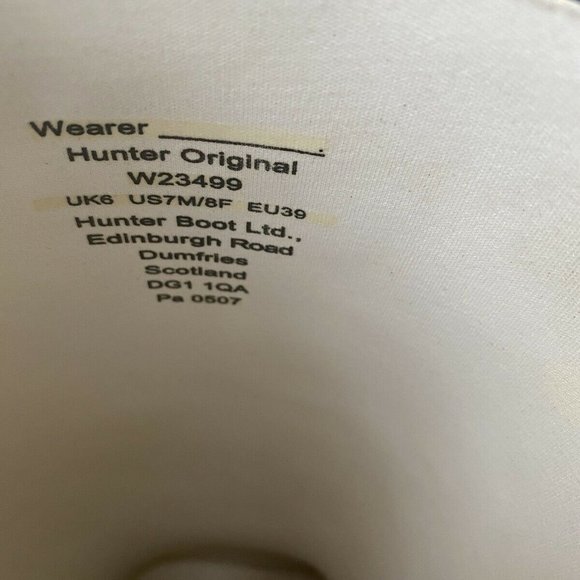 HUNTER BLUE TALL RUBBER WELLIES RAIN MUD BOOTS 8 - Picture 4 of 9